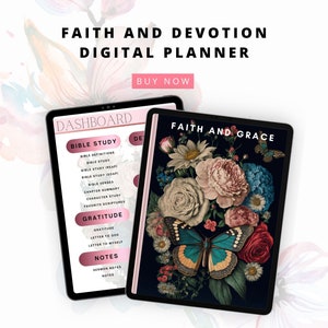 Faith and Grace Digital Planner | Prayer Planner | Digital Bible Planner | Digital Prayer Planner | Devotional Planner with Hyperlinks |