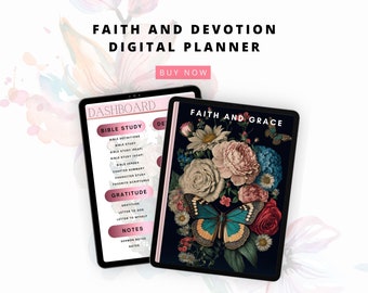 Faith and Grace Digital Planner | Prayer Planner | Digital Bible Planner | Digital Prayer Planner | Devotional Planner with Hyperlinks |