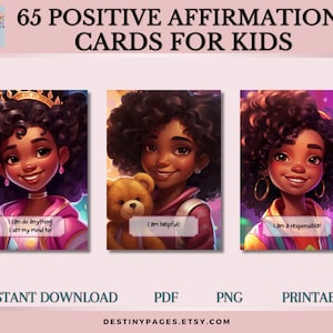 Affirmationskarten, positive Affirmationskarten, druckbare Affirmationskarten für Kinder, Dankbarkeit, Achtsamkeitskarten, Studentenaffirmationskinder