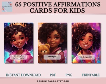 Affirmation Cards, Positive Affirmation Cards, Printable Affirmation Cards for Kids, Gratitude, Mindfulness Cards, Student Affirmation Kids