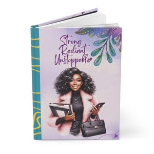Schwarze Frau Hardcover Journal Notizbuch, Schwarzes Mädchen Notizbuch, Schwarzes Mädchen Journal, Schwarzes Mädchen Tagebuch Druck Stationär, Notizbuch für Schwarze Frau Bild 4