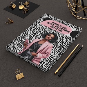 Black Woman Hardcover Journal Notebook, Black Girl Notebook, Black Girl Journal, Black Girl Diary Print Stationary, Notebook for Black Woman