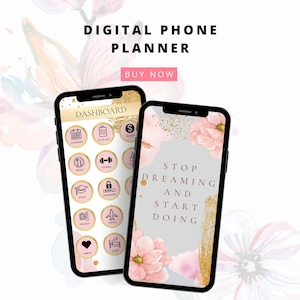 Digital Phone Planner | Feminine Digital Pocket Planner | iPhone Digital Planner | Android Digital Planner | Smart Phone Digital Planner