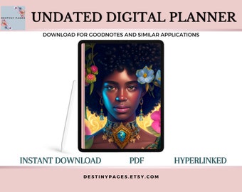 Black Girl Digital Planner Undated GoodNotes Melanin Digital Planner iPad and Android, Black Girl Magic