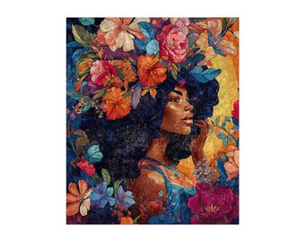 Black Woman Blanket, Extra Soft, Velvet Throw Blanket, Melanin Plush Blanket, Throw Blankets, Throw blanket for bed, Crushed Velvet Blanket