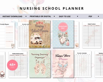 Nursing Student Planner, Digital Nursing Planner, Nursing Student Printable Planner, Student Nurse, Nursing School Planner, Planner Nurse