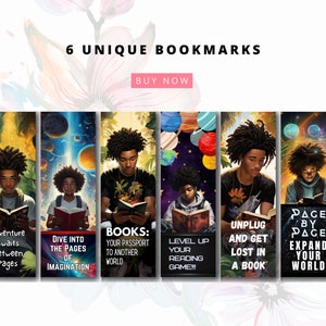 Printable Black Boy Bookmarks, African American Gift for Reader, Bookmark for Black Men, Melanin Bookmark, Black Boy Bookmark, Book Lover