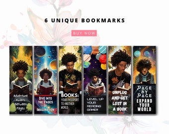 Printable Black Boy Bookmarks, African American Gift for Reader, Bookmark for Black Men, Melanin Bookmark, Black Boy Bookmark, Book Lover