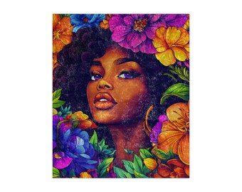 Extra Soft, Black Woman Blanket, Melanin Plush Blanket, Throw Blankets, Throw blanket for bed, Crushed Velvet Blanket, Velvet Throw Blanket