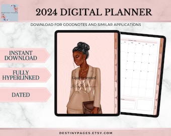 2024 Black Girl Digital Planner, Black Women iPad planner, Digital Planner for Black Girl, Ultimate Digital Planner, Best Melanin Planner