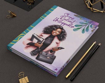 Black Woman Hardcover Journal Notebook, Black Girl Notebook, Black Girl Journal, Black Girl Diary Print Stationary, Notebook for Black Woman