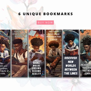 Printable Black Boy Bookmarks, African American Gift for Reader, Bookmark for Men, Black Man Bookmark, Black Boy Bookmark, Melanin Book Mark