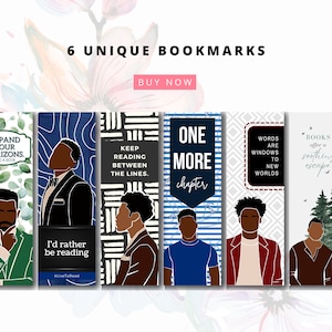 Printable Black Man Bookmarks, African American Gift for Reader, Bookmark for Men, Black Men Bookmark, Melanin Book Mark, Man Book Lover