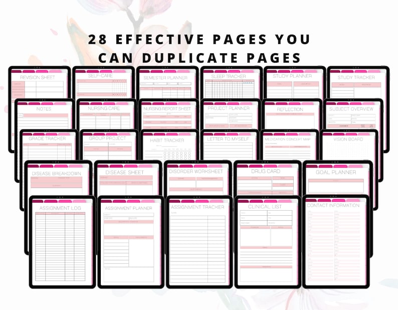 Nursing Student Digital Planner, Digital Planner For Nursing Students, Nursing School Planner, Student Nurse, Planner, Planner Nurse image 7