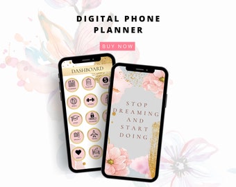 Digitaler Telefon-Planer | Femininer Digital Pocket Planner | iPhone Digitaler Kalender | Android Digitaler Planer | Smartphone Digitaler Planer
