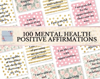 100 Mental Health Positive Affirmation Cards| Affirmation Deck ...