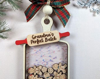 Gingerbread Family Cutting Board Shaker Ornament 2025