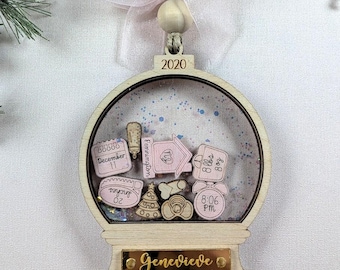 Baby Birth Stats Ornament - Globe Shaker Ornament 2025