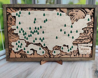 National Parks Travel Map - USA - Personalized