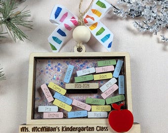 Teacher Chalkboard Class Shaker Ornament