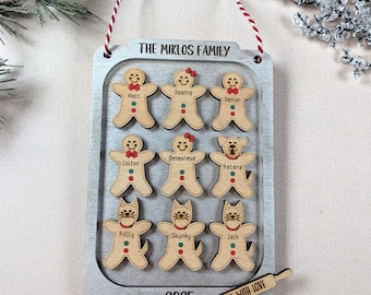 Personalized Family Ornament Gingerbread Cookie Sheet 2025