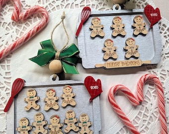 Personalized Family Ornament Gingerbread Baking Sheet 2025