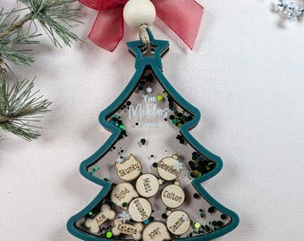 Family Christmas Tree Shaker Ornament