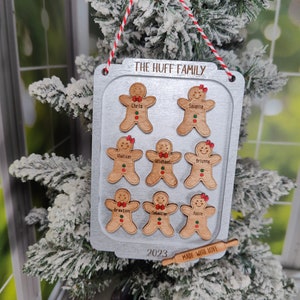 Personalized Gingerbread Family Cookie Sheet Ornament 2023