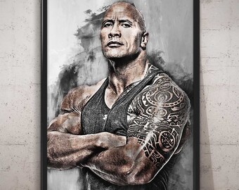 Dwayne Johnson Art Etsy