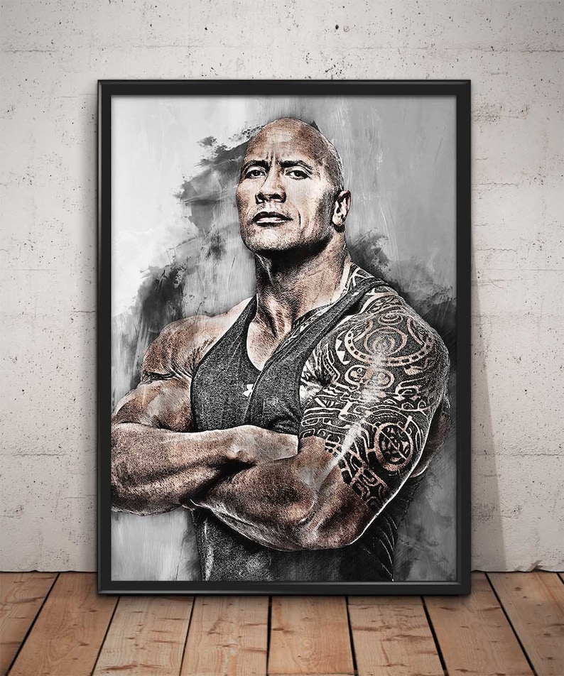 DWAYNE JOHNSON A4 THE ROCK INSPIRATIONAL QUOTE FRAMED POSTER PRINT PICTURE