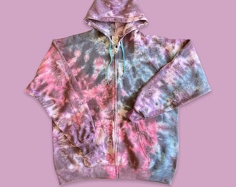 Pink tie dye zip cheap up