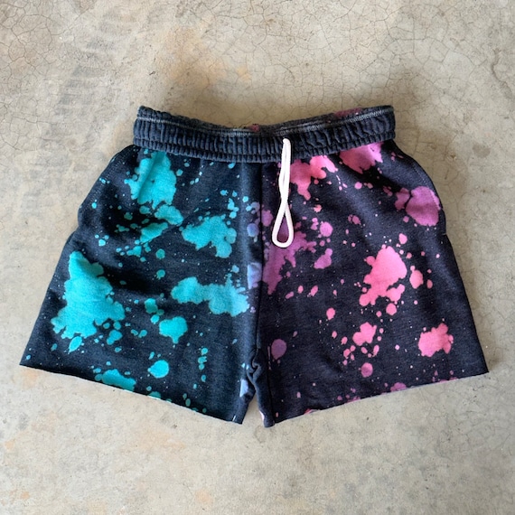 Rainbow Splatter Sweat Shorts - Etsy