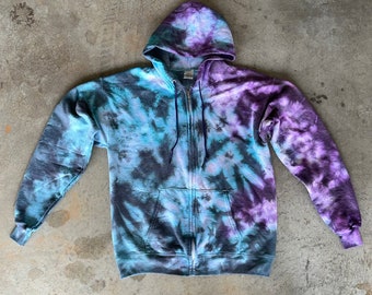 Purple TIE DYE Zip Up Hoodie