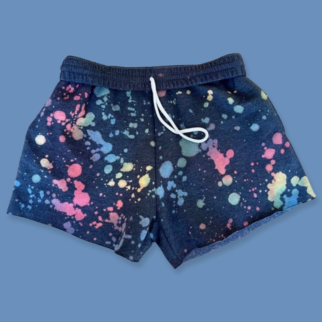 Rainbow Splatter Sweat Shorts - Etsy