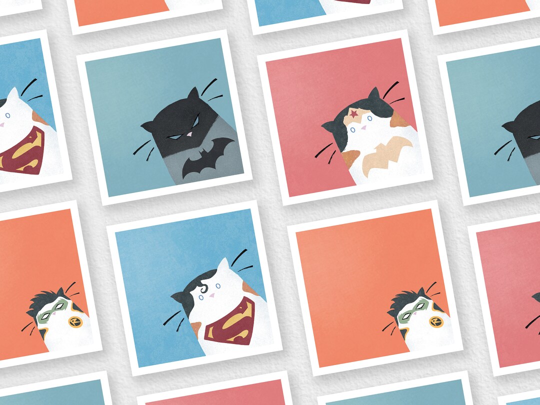 DC Superhero Cats Prints Superhero Cats Prints Childrens Prints Nursery