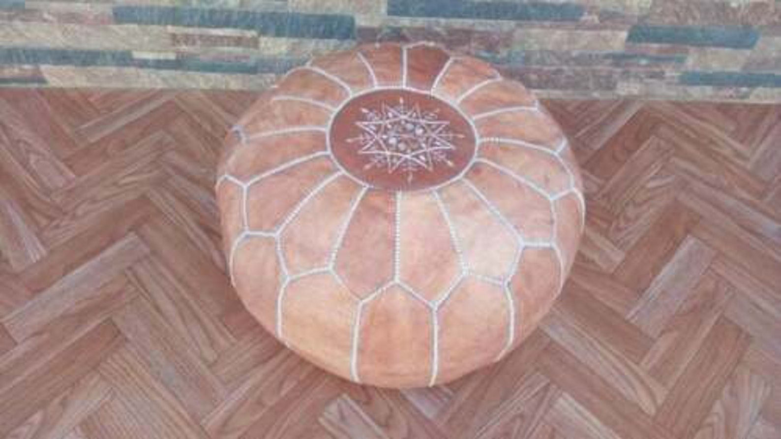 MARROQUÍ Cuero Otomano Puf Gran Promoción de 2 Pouffe | Etsy