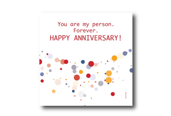 Digital Wedding Anniversary card wishes, instant download, printable at home, Pantone Colors