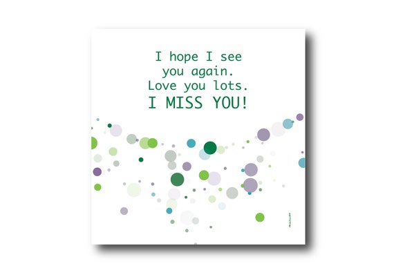 Digital missing you card wishes, instant download, printable at home, ready to post, Pantone Colors