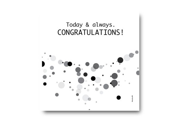 Digital Wedding Congratulation Greeting card wishes, instant download, printable at home, ready to post, Pantone Colors