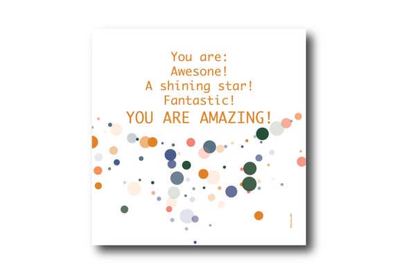 Digital Friendship card wishes, instant download, printable at home, ready to post, Pantone Colors