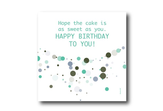 Digital Birthday Wishes Greeting Card, Pantone Colors