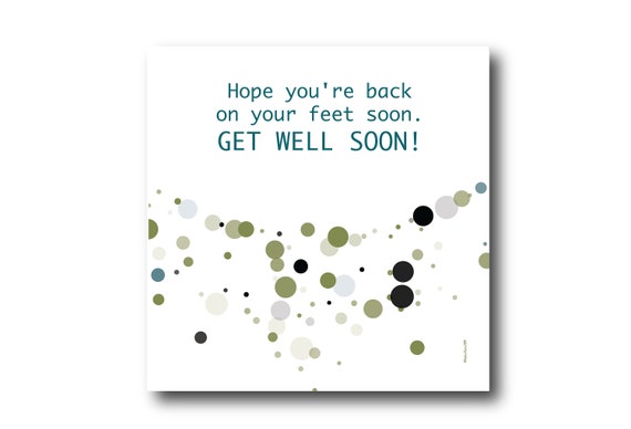 Digital Get Well Soon card wishes, instant download, printable at home, ready to post, Pantone Colors
