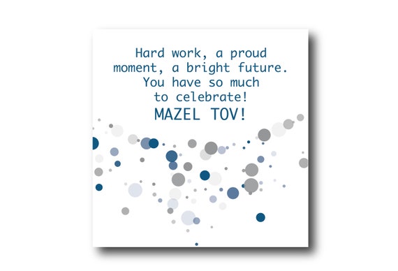 Digital Bar Mitzvah greeting card, Pantone Colors, Instant Download, Mazel Tov
