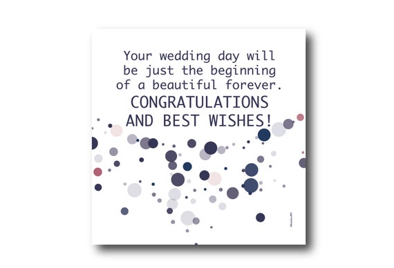 Digital Wedding Congratulation Greeting card wishes, instant download, printable at home, ready to post, Pantone Colors