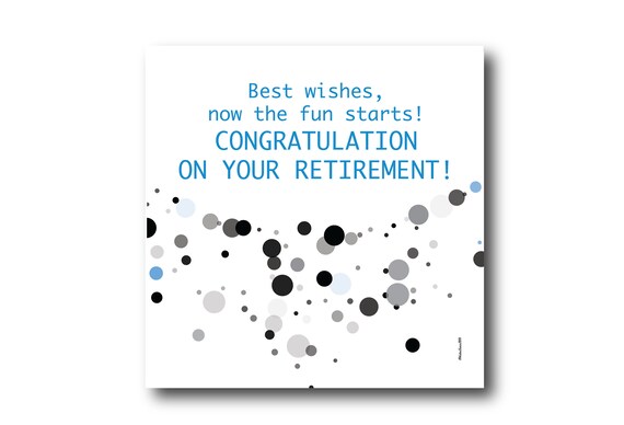 Digital Retirement card wishes, instant download, printable at home, ready to post, Pantone Colors