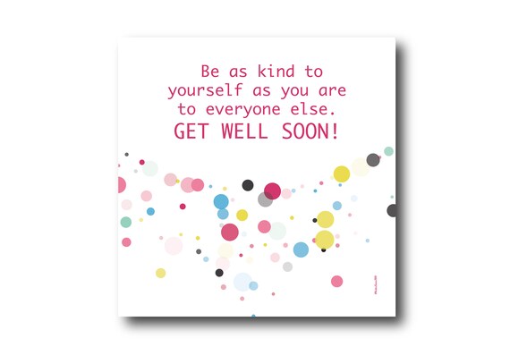 Digital Get Well Soon card wishes, instant download, printable at home, ready to post, Pantone Colors