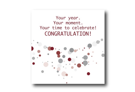 Digital Congratulations card wishes, Instant download, Social Media Image, Pantone Winery and Ultimate Gray Colors