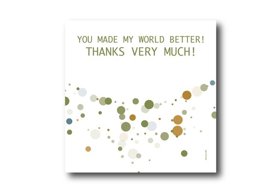 Digital Thank You Greeting card wishes, instant download, printable at home, ready to post, Pantone Colors