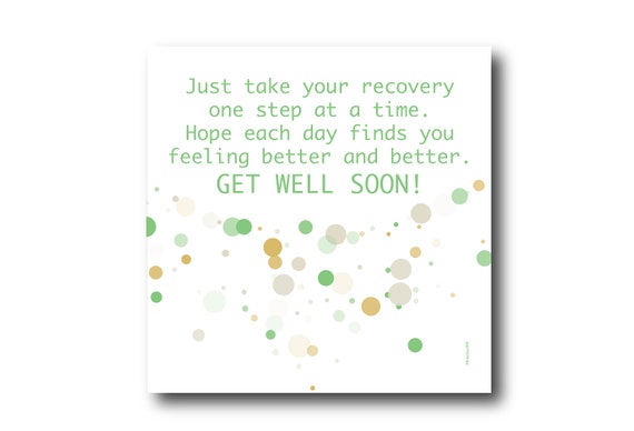 Digital Get Well Soon card wishes, instant download, printable at home, ready to post, Pantone Colors