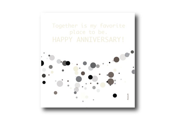 Digital Wedding Anniversary card wishes, instant download, printable at home, Pantone Colors